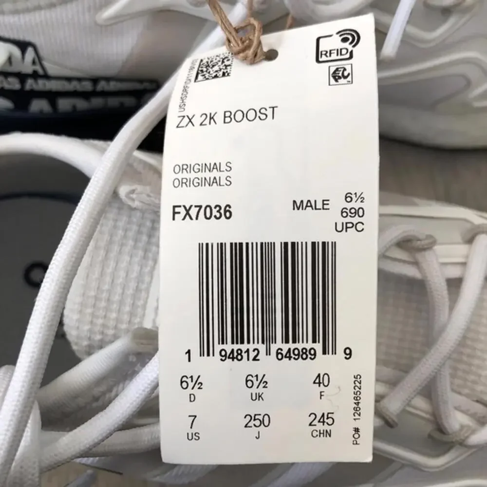 New w/ box Adidas ZX 2K Boost white Men's‎ 7 EU 40 Women's 9